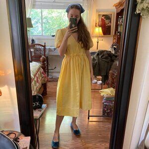 💛🪡 Hand-sewn Yellow Christy Dawn Dahlia Dress